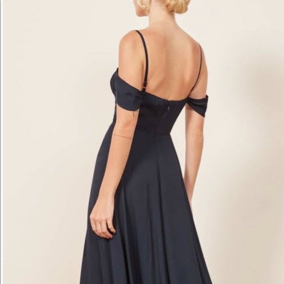 Reformation Poppy Dress - Navy Size 6 - Picture 5 of 9